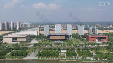 济宁市文化中心4K大气航拍实拍